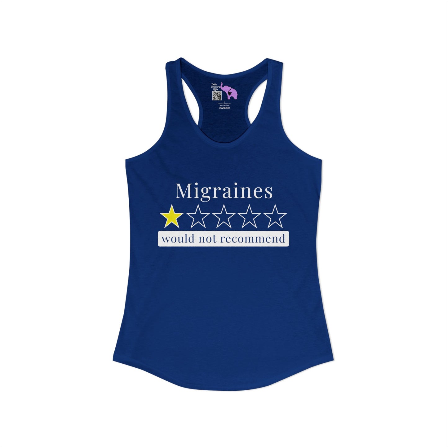 Migraines 1 Star Would Not Recommend Women's Ideal Racerback Tank