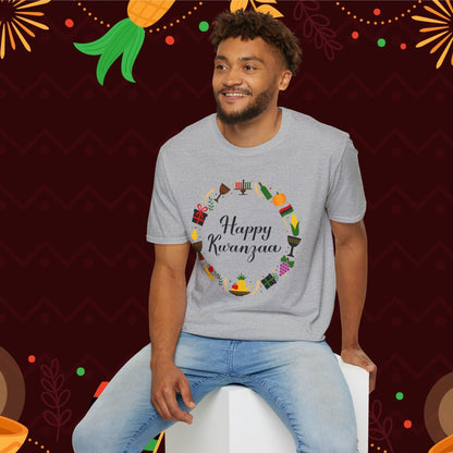 Happy Kwanzaa Wreath Adult T-shirt