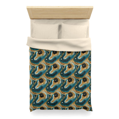 Gilded Ocean Veins Microfiber Duvet Cover