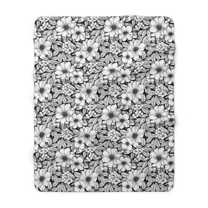 Black & White Forget-Me-Nots Basic Bedding Set