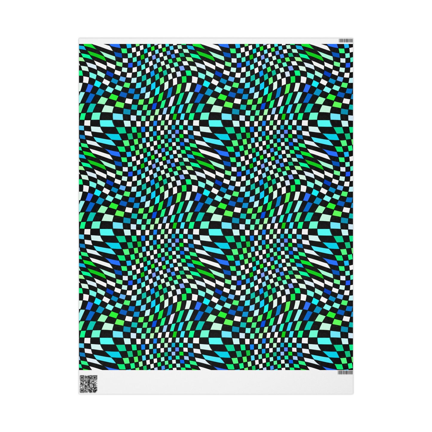 Warped Green Checkered Wrapping Paper