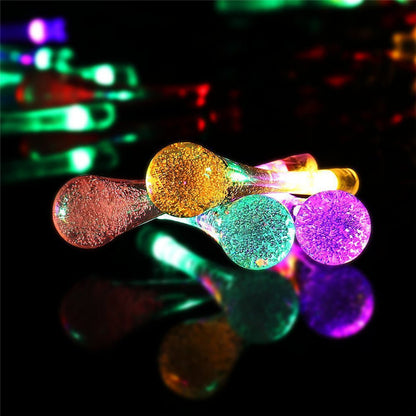 LED Water Drops Solar String Lights