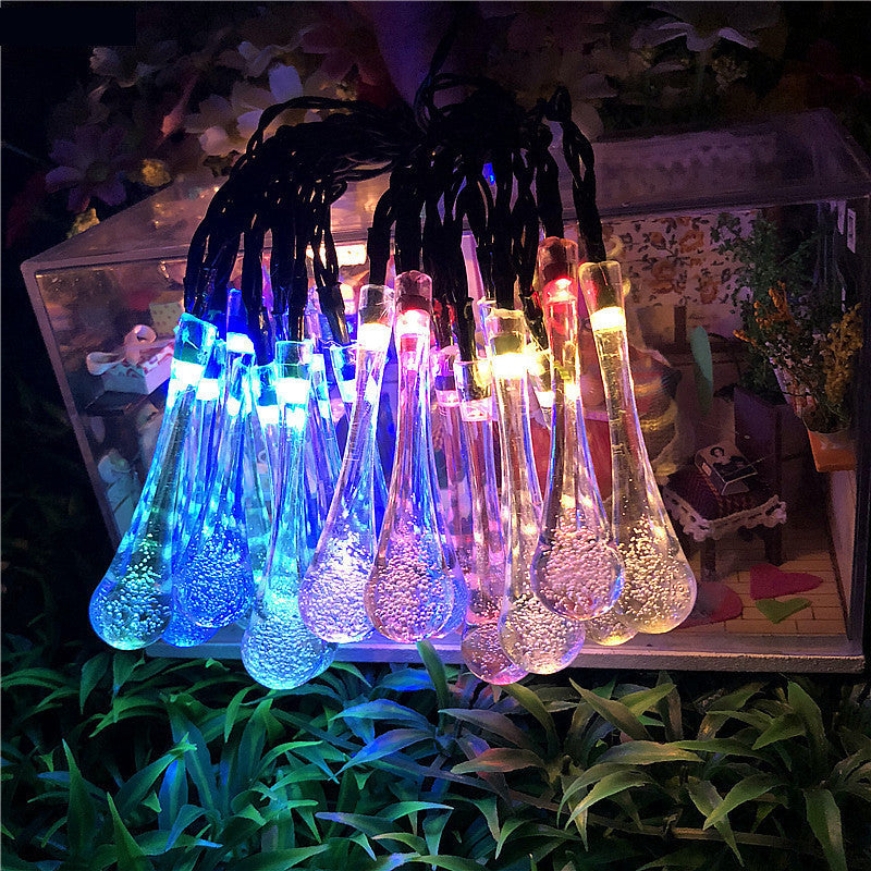 LED Water Drops Solar String Lights