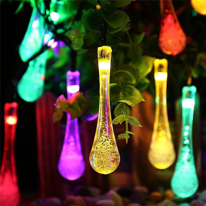 LED Water Drops Solar String Lights