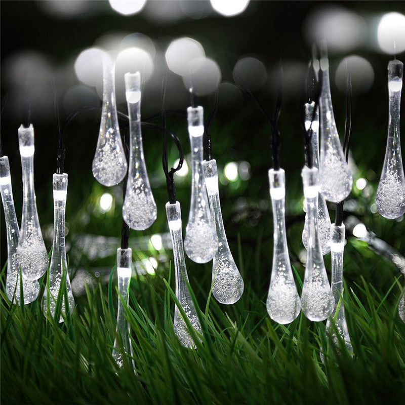 LED Water Drops Solar String Lights