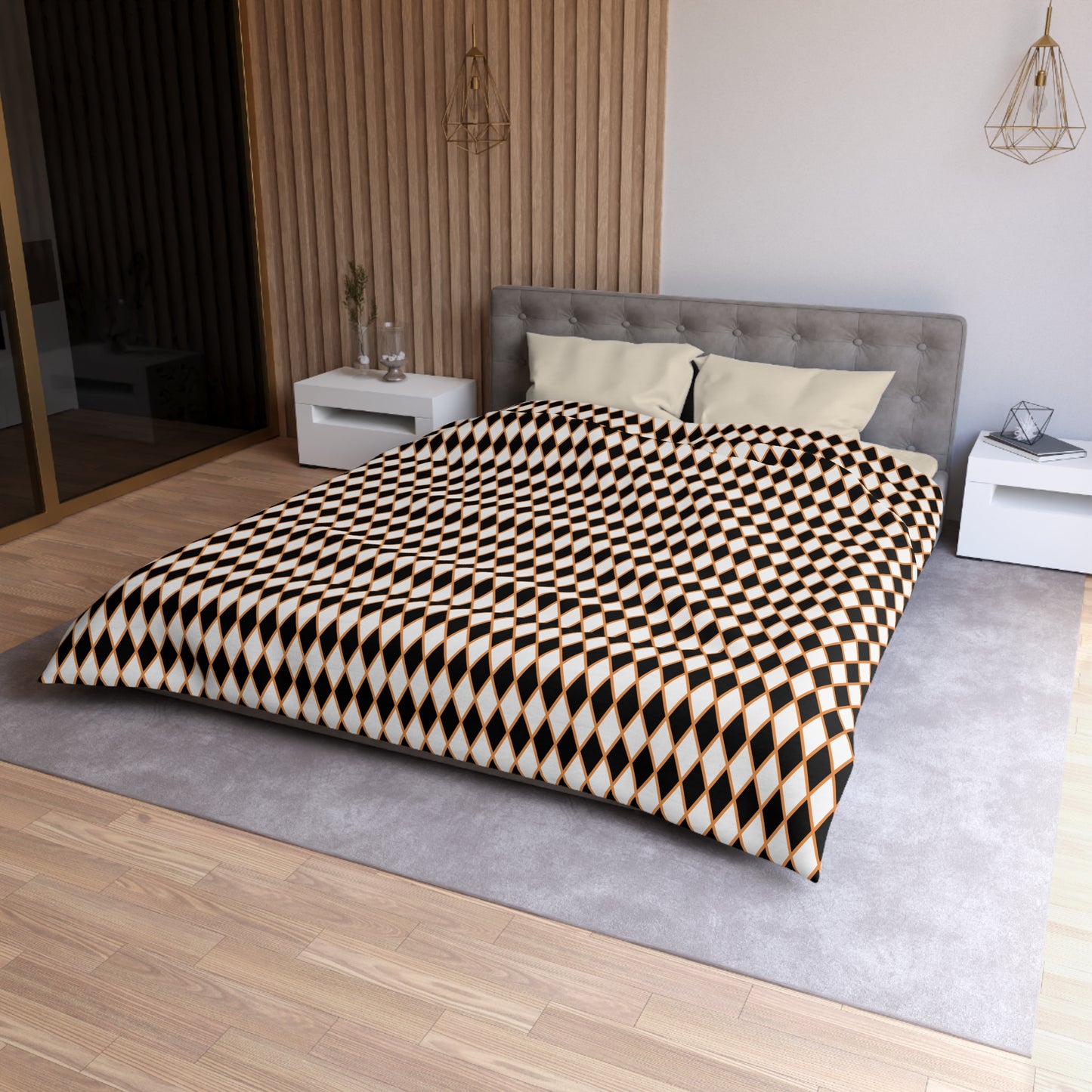 Midnight Ember Harlequin Microfiber Duvet Cover