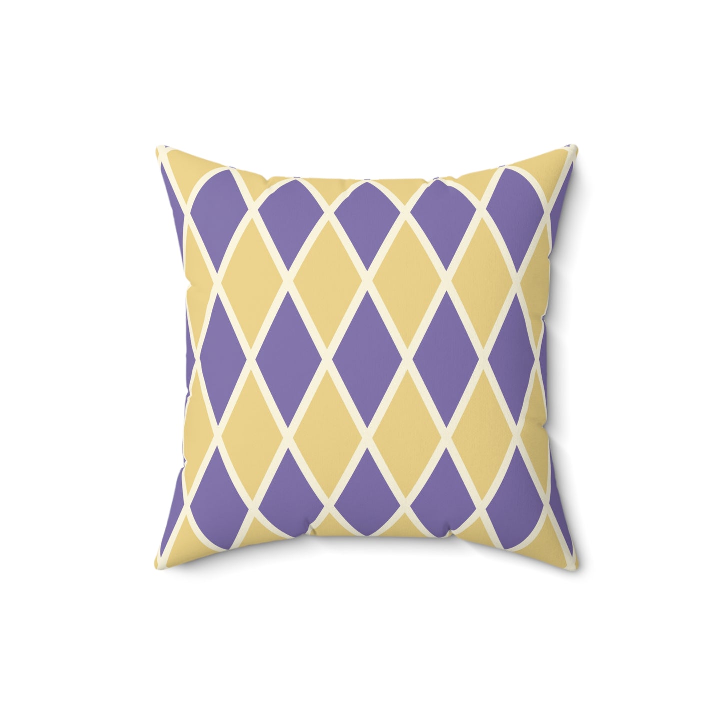 Purple/Yellow Harlequin Throw Pillow