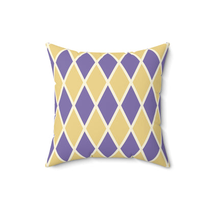 Purple/Yellow Harlequin Throw Pillow