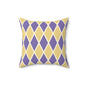 Purple/Yellow Harlequin Throw Pillow