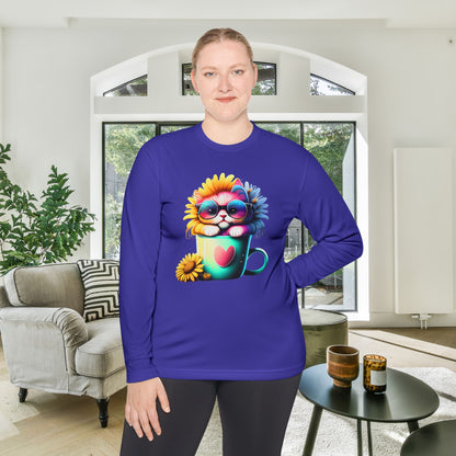Cool Sunflower Kitten 2 Adult Long Sleeve Tee