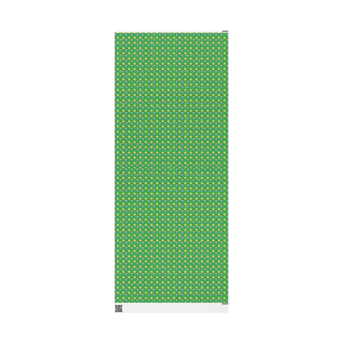 Blue Ornament Green Paper Custom Wrapping Paper (Suzie)