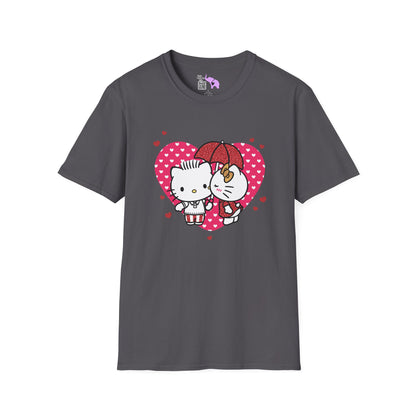 Valentines Hello Kitty Couple Adult T-shirt