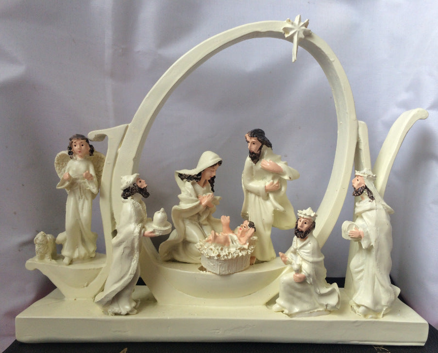 Modern-Style Nativity Resin LED Lit Base