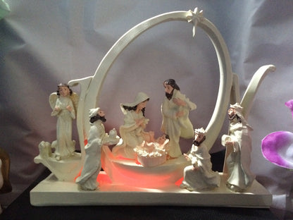 Modern-Style Nativity Resin LED Lit Base