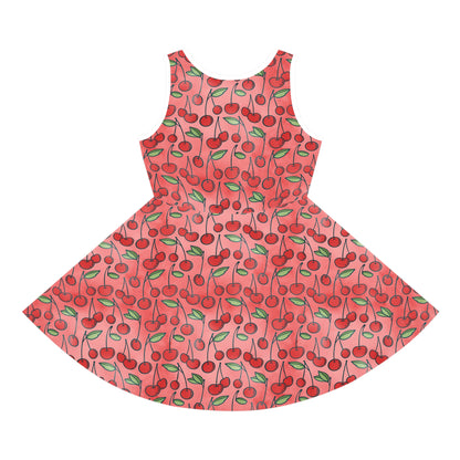 Cherry Bombshell Print Girls' Sleeveless Sundress