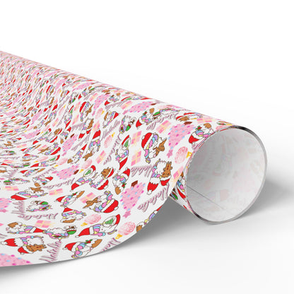 Christmas Unicorn 2 Custom Name Wrapping Paper (Natalie)