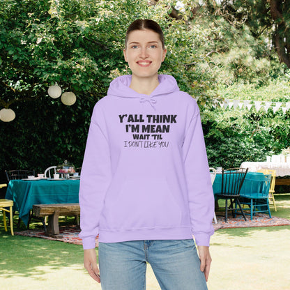 Y'all Think I'm Mean Wait 'Til I Don't Like You Adult Heavy Blend™ Hoodie