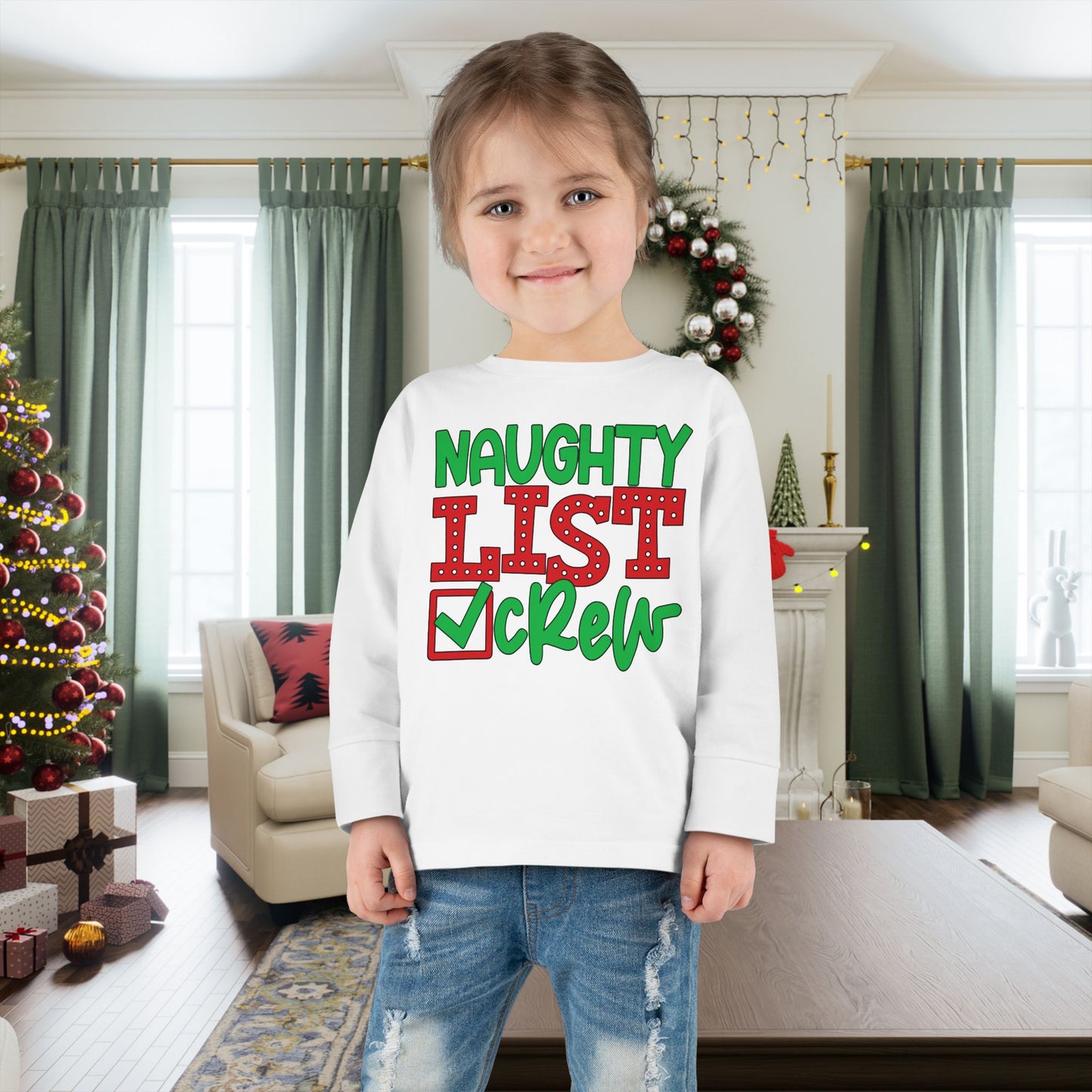 Naughty List Crew Toddler Long Sleeve Tee