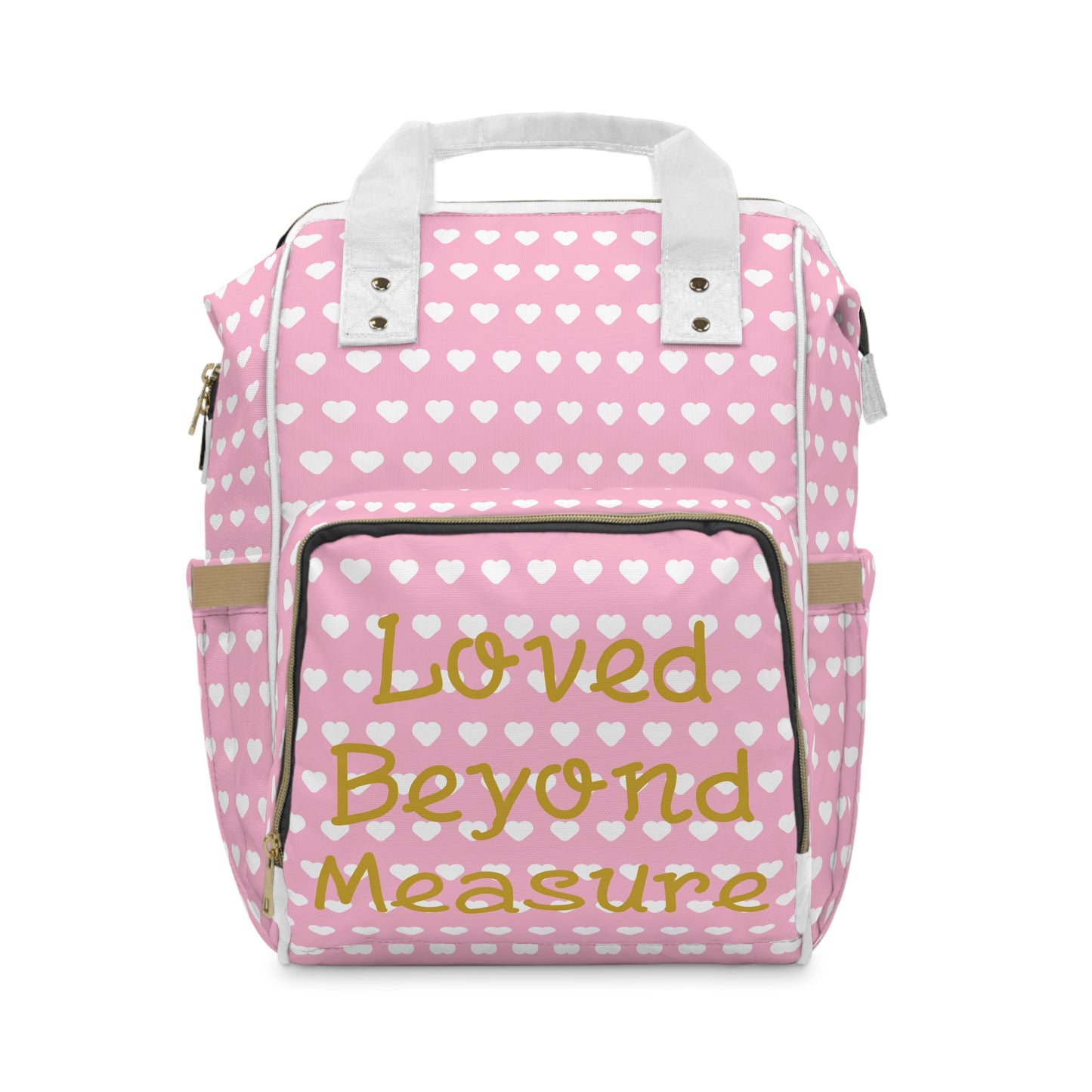 Personalized Pink Hearts Diaper Backpack
