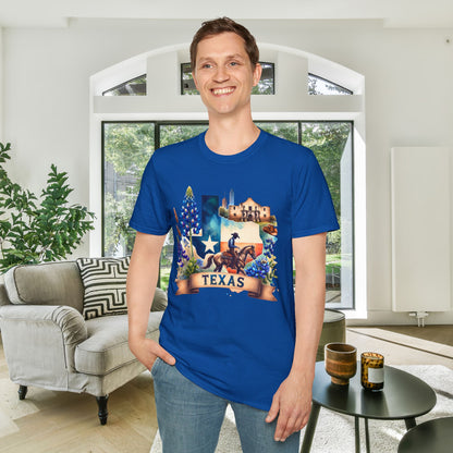 Texas Cowboy & Bluebonnets Adult T-shirt