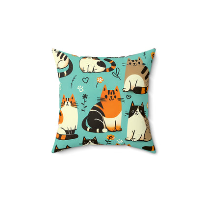 Whimsy Whiskers Throw Pillow