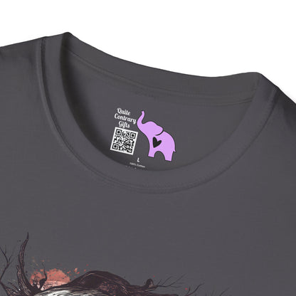 Creepy Skull in Tree Adult T-shirt