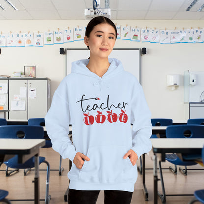 Teacher Life (Apples) Heart Heavy Blend™ Hooded Sweatshirt