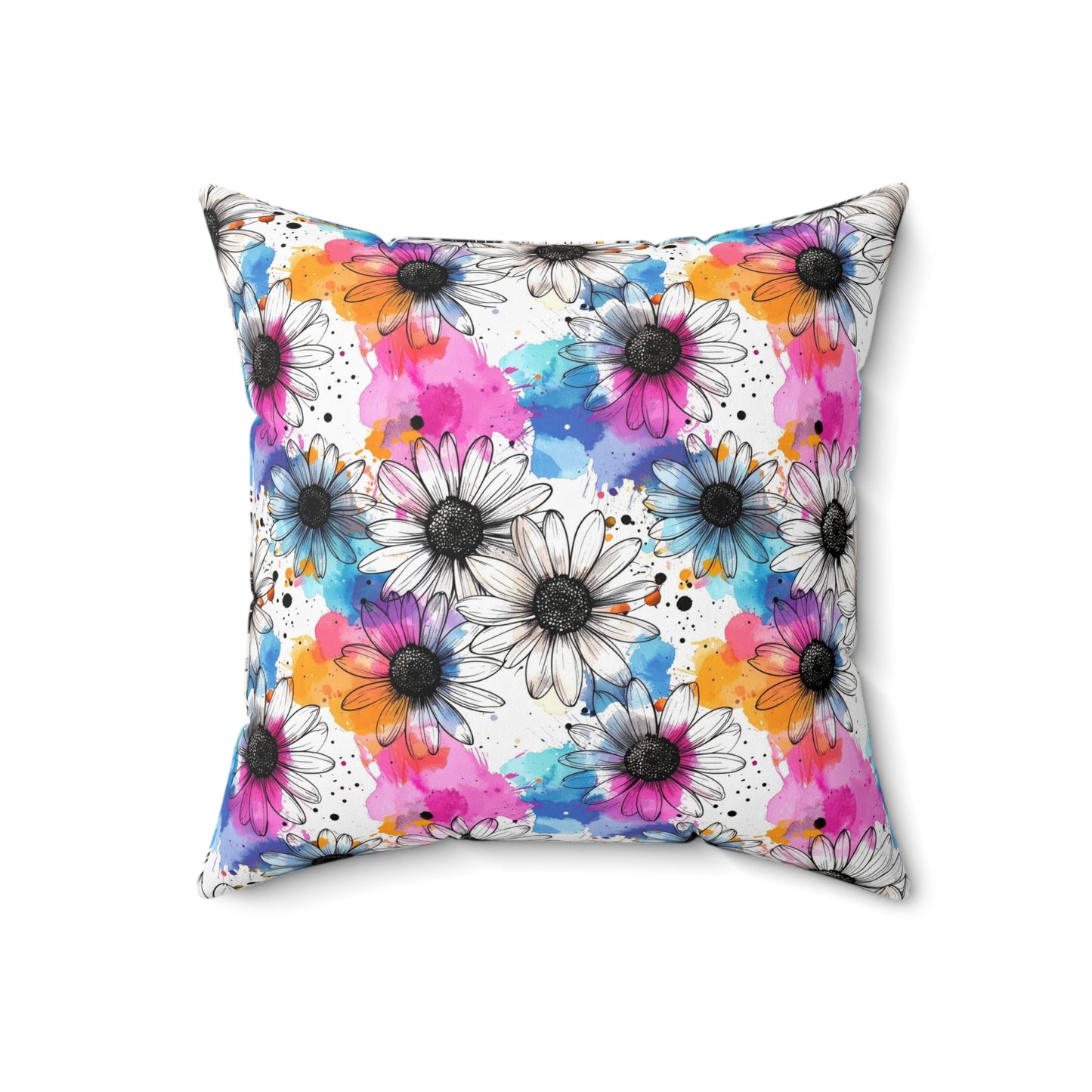 Watercolor Daisy Dream Throw Pillow