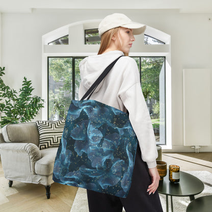 Midnight Sheer & Lace Canvas Tote Bag