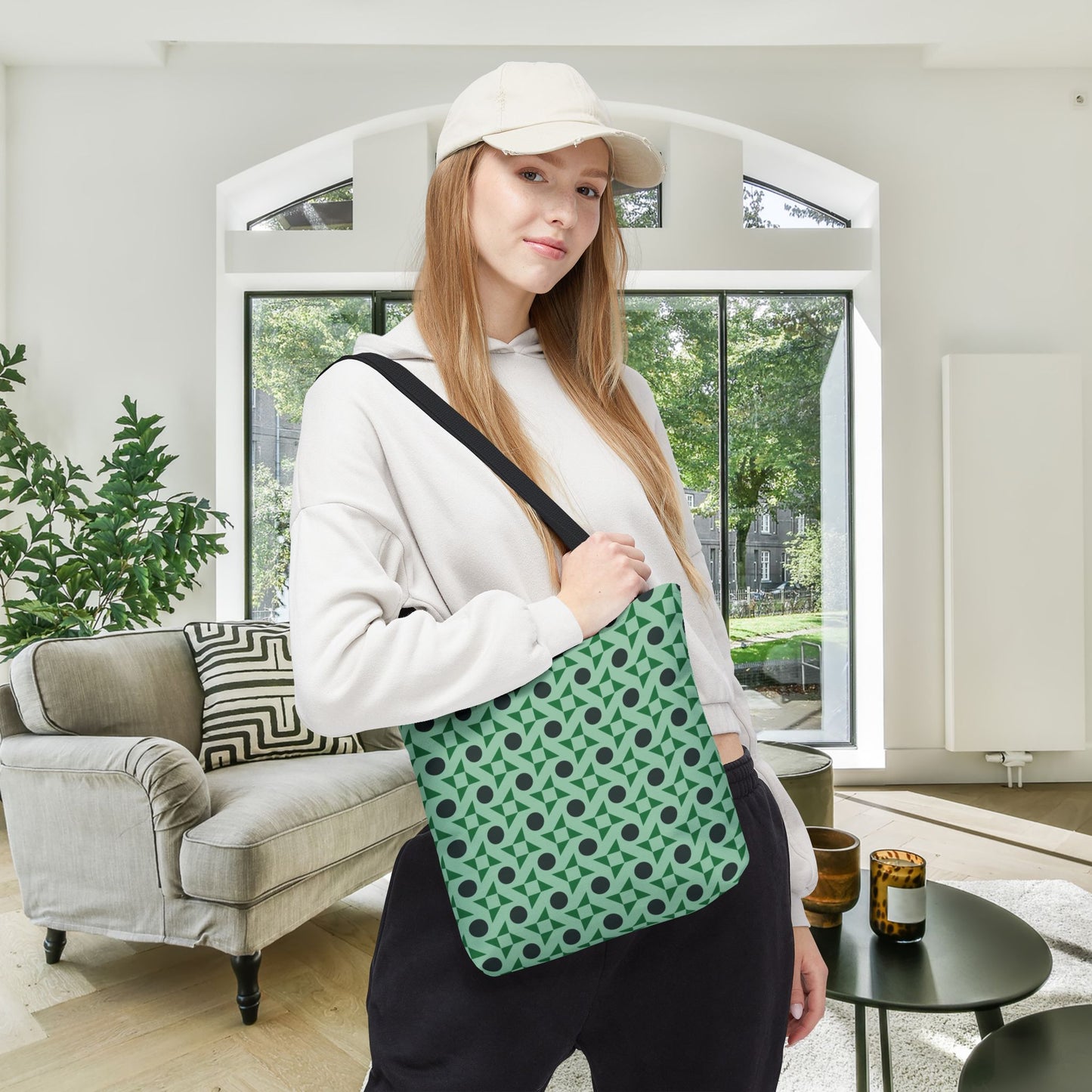 Emerald Pinwheels Canvas Tote Bag