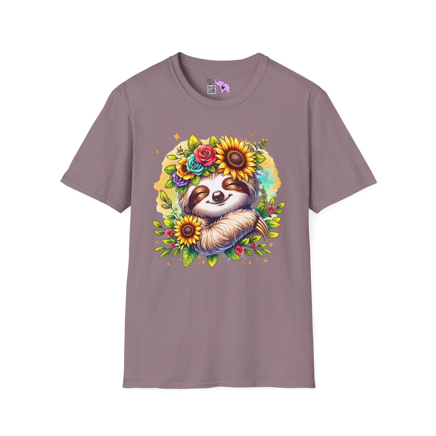Flowery Sloth Adult T-shirt