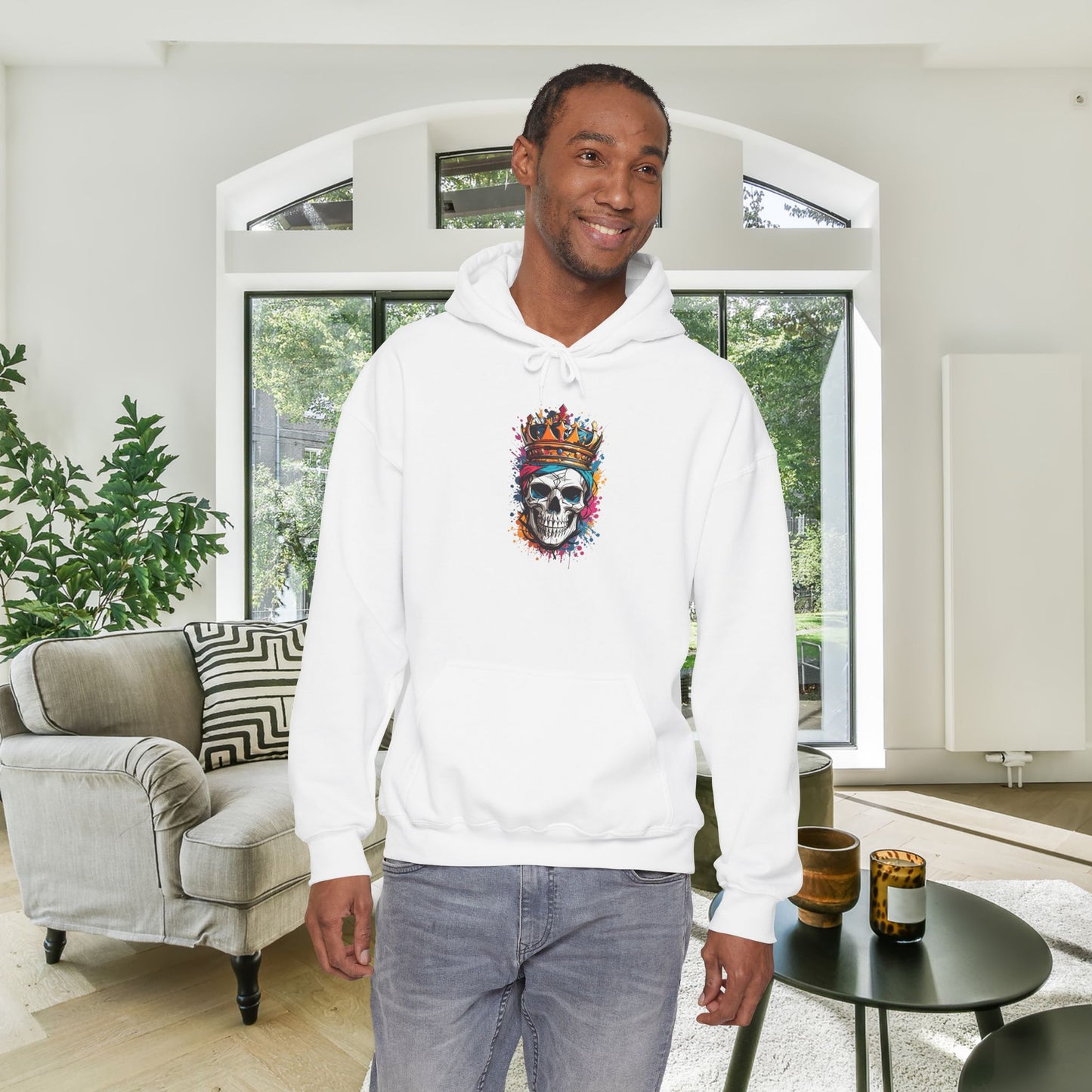 Colorful Crowned Skull Heavy Blend™ Hooded Sweatshirt