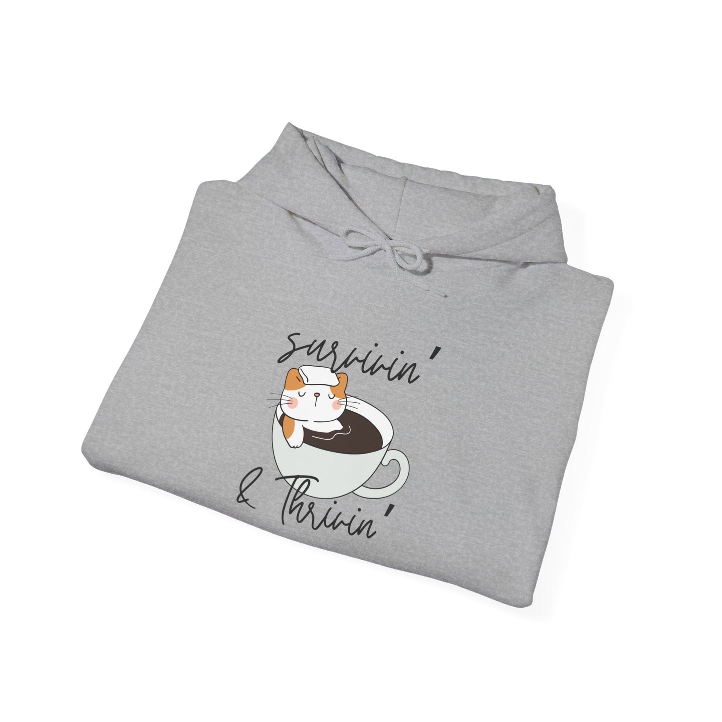 Survivin' and Thrivin' Cat Heavy Blend™ Hooded Sweatshirt