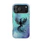 Phoenix Silhouette Over Teal Nebula MagSafe® Compatible Tough Case for iPhone