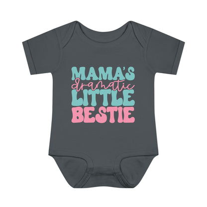 Mama's Dramatic Little Bestie Baby Rib Bodysuit