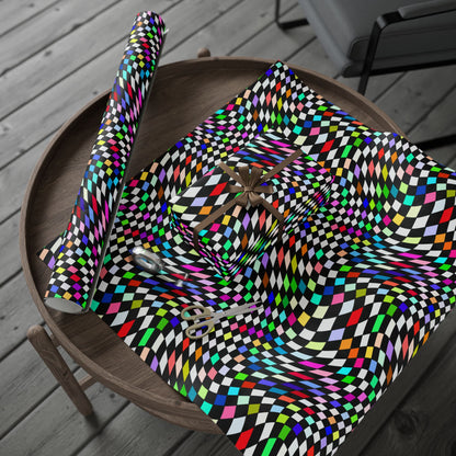 Warped Colorful Checkered Wrapping Paper