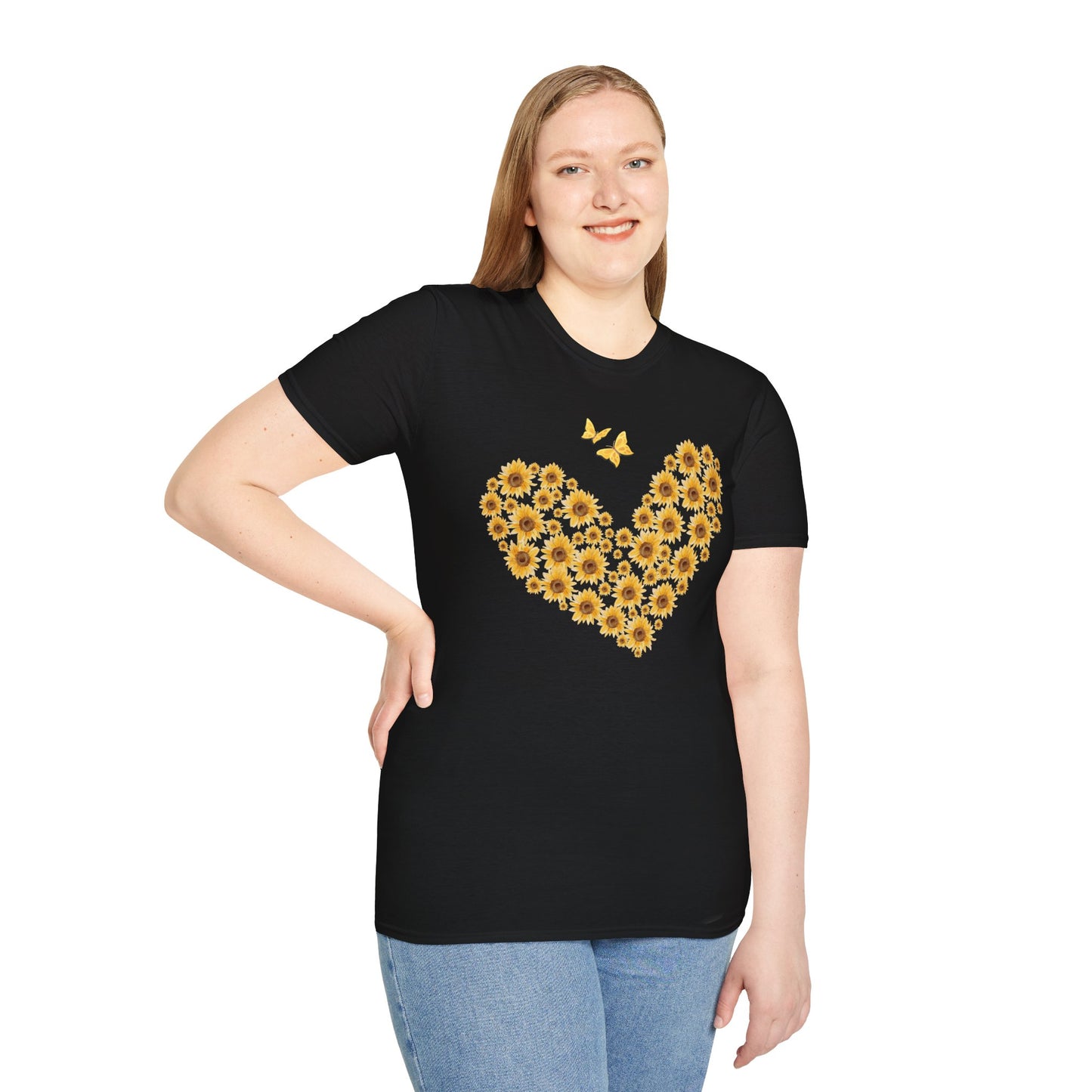 Sunflower Heart & Butterflies T-shirt