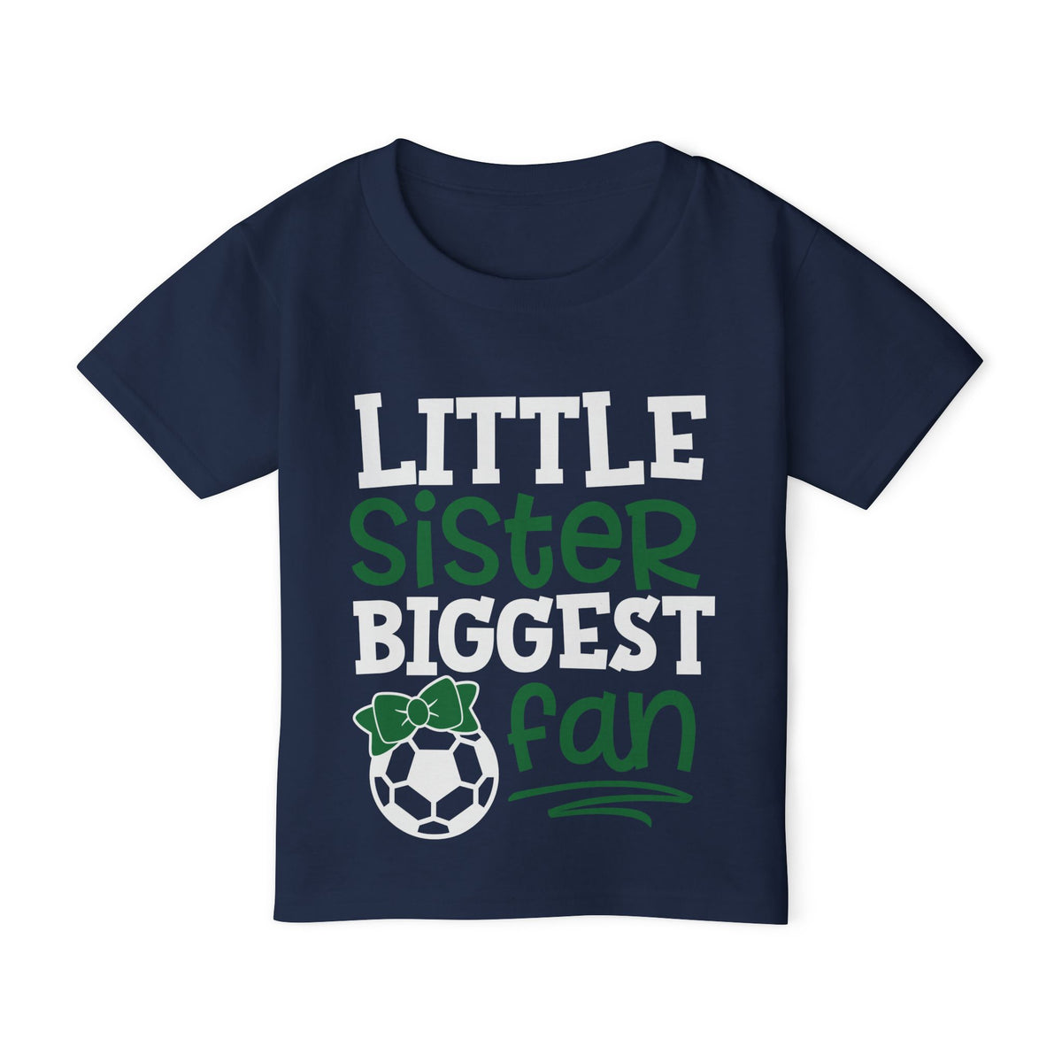 ""Little Sister Biggest Fan (Soccer) Heavy Cotton™ Toddler T-shirt