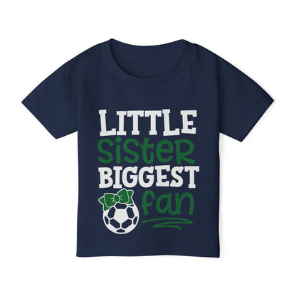 ""Little Sister Biggest Fan (Soccer) Heavy Cotton™ Toddler T-shirt