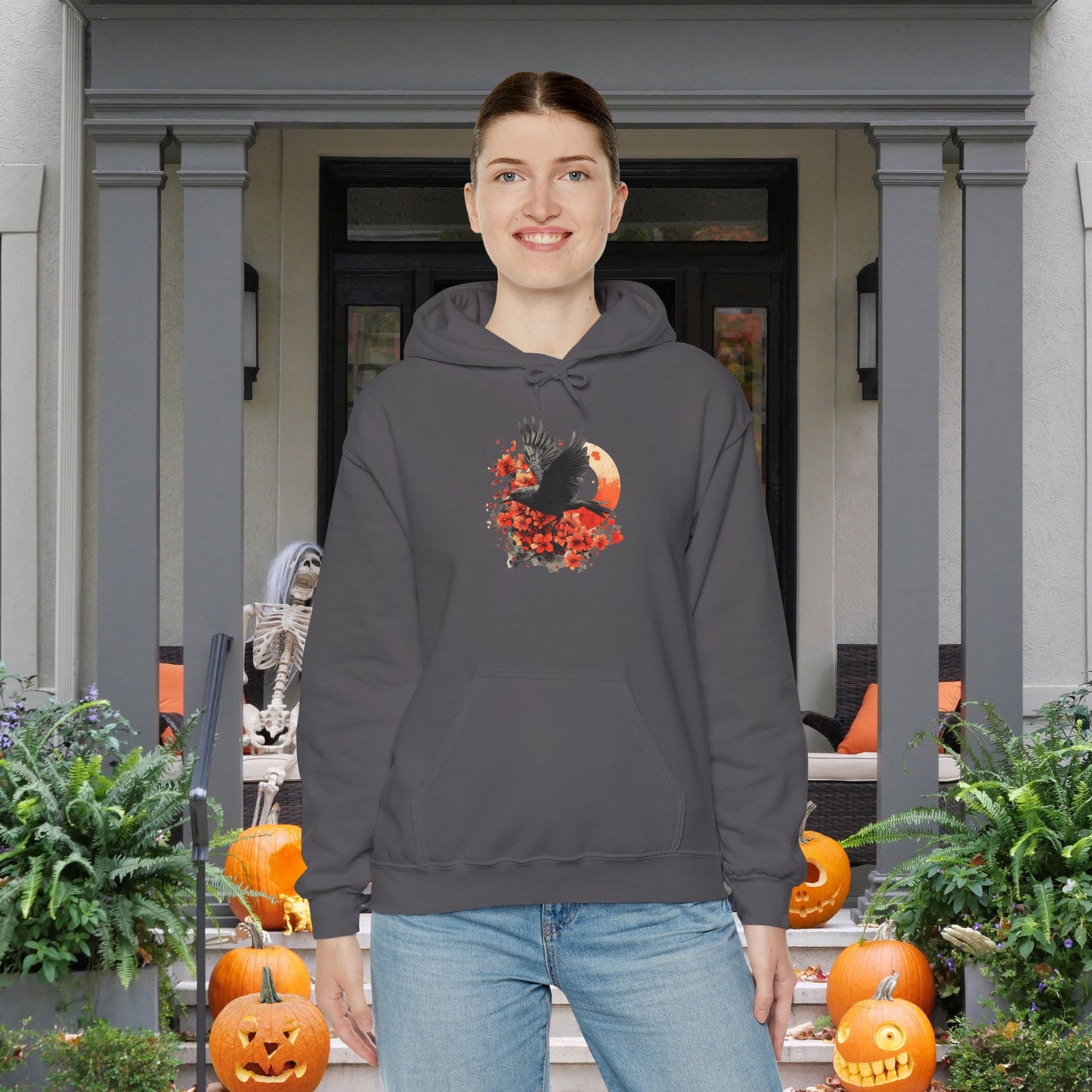 ""Halloween Crows Heavy Blend™ Hooded Sweatshirt