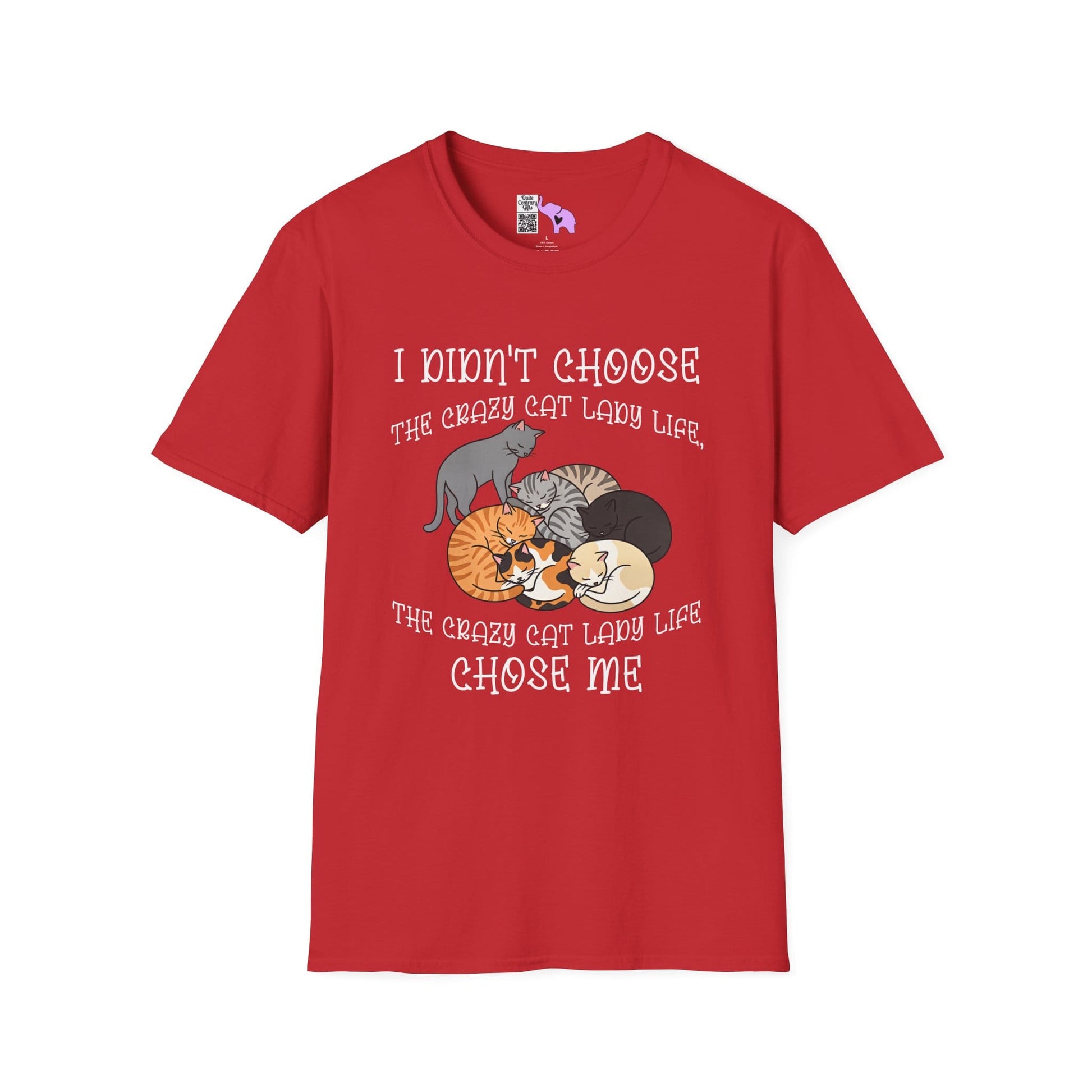 I Didn't Choose The Crazy Cat Lady Life, It Chose Me Adult T-shirt