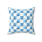 Cozy Blue Checkered Throw Pillow