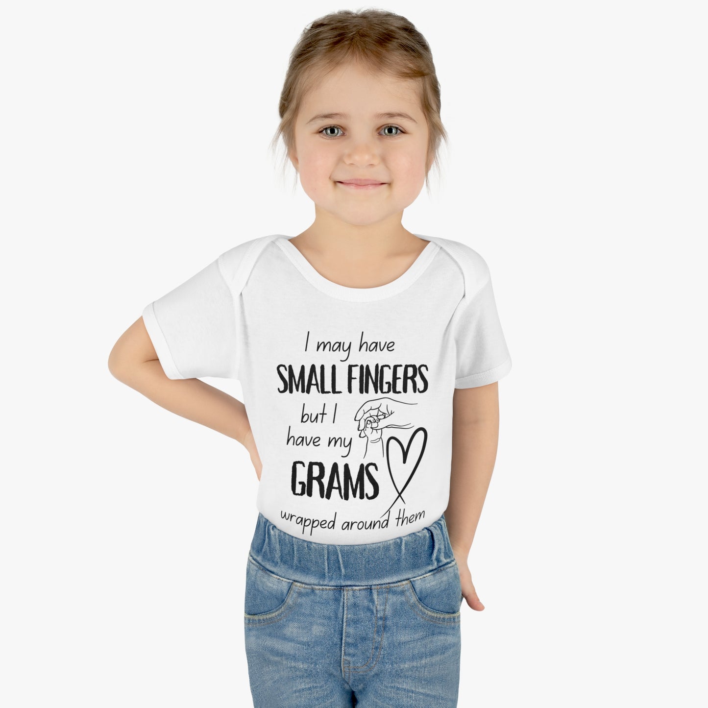 I May Have Small Fingers But I Have My GRAMS Wrapped around them Infant Baby Rib Bodysuit