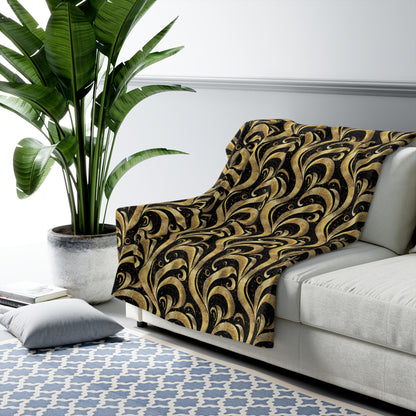 Black & Gold Luxe Swirl Duvet Bedding Set