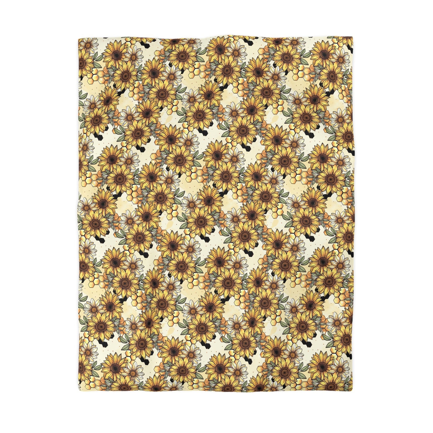 Honeycombs & Sunflowers Microfiber Duvet Cover