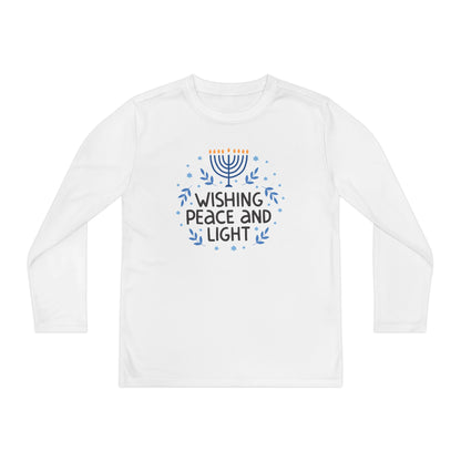 Hanukkah Wishing Peace & Light Youth Long Sleeve Tee