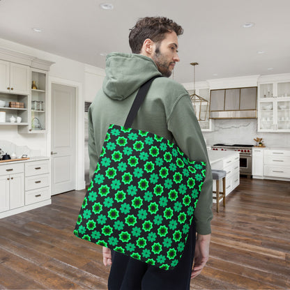 Clover Bloom Burst Canvas Tote Bag