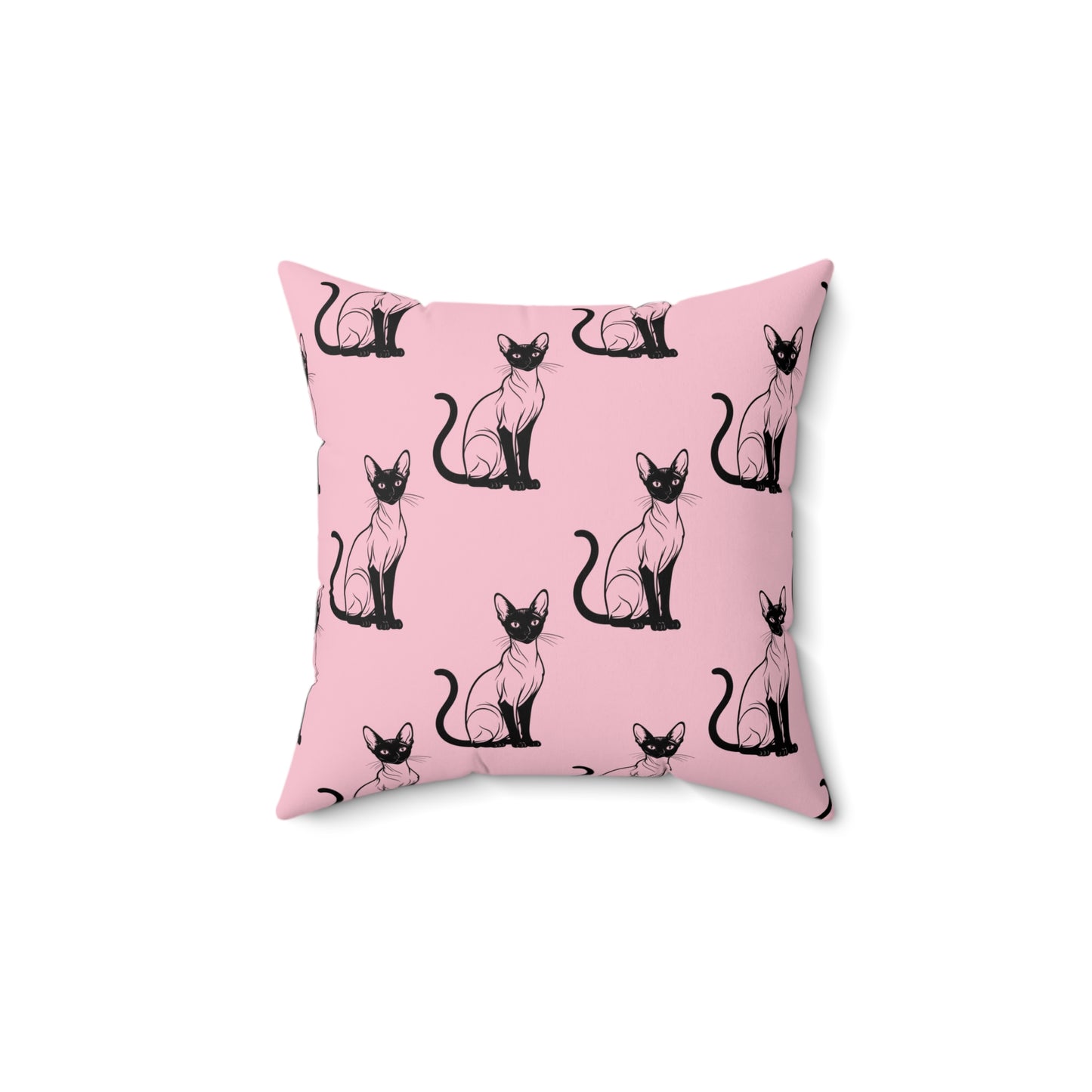 Siamese Charm – Pink Whisper Throw Pillow