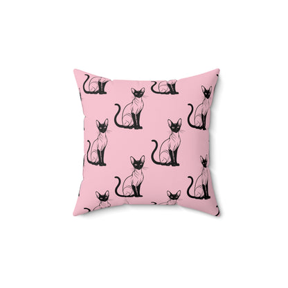 Siamese Charm – Pink Whisper Throw Pillow