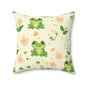 Froggy Meadow Throw Pillow